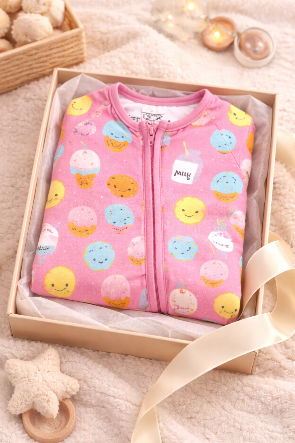 Donut Dream – Dessert Themed Pink Baby Onesie