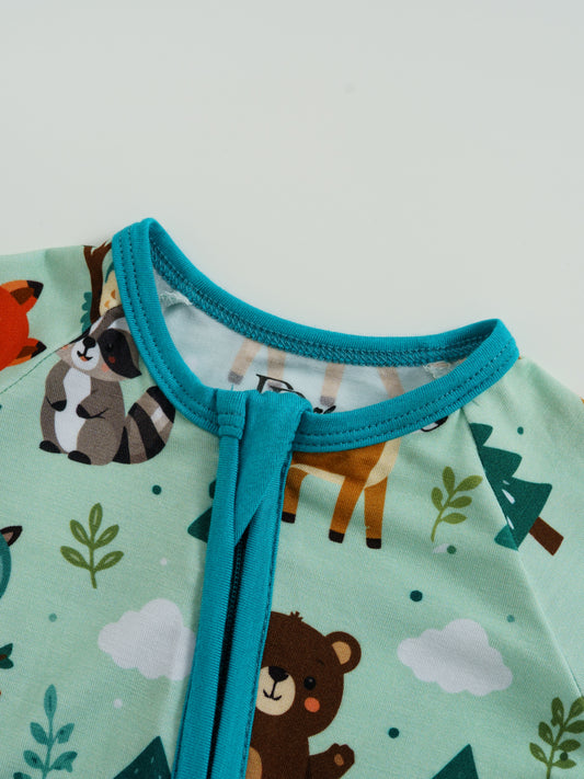 Bear Hugs – Forest Friends Bamboo Zipper Sleeper – Without Grippers
