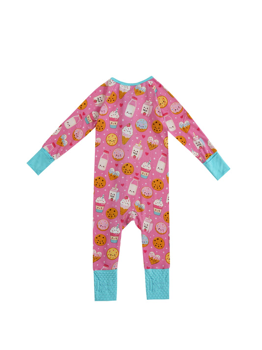 Donut Dreams – Sweet Treat Bamboo Zipper Sleeper – With Grippers