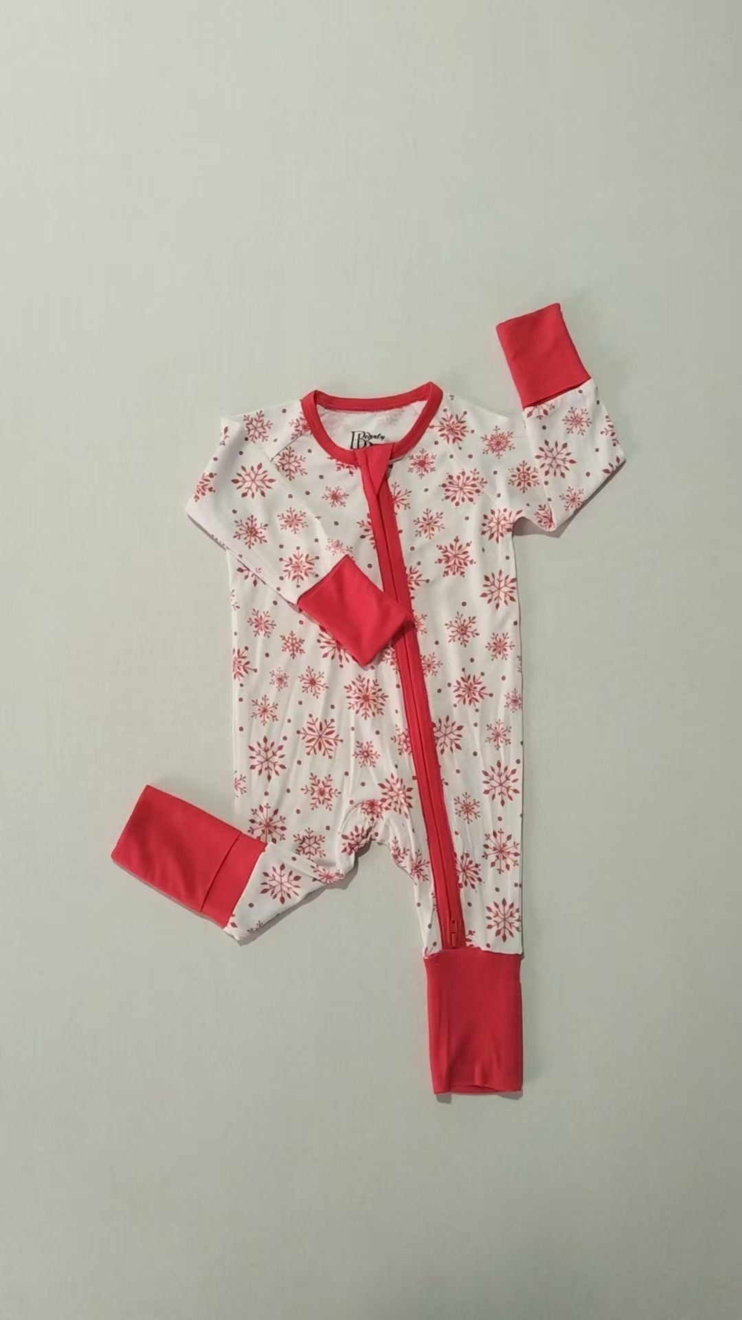 Snowflake Sparkle – Festive Baby Pajama Onesie