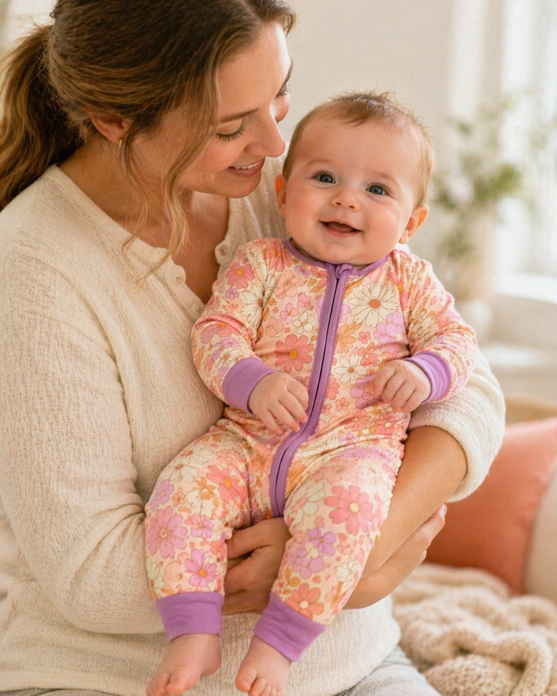 Peony Pink – Matching Floral Pajama Set