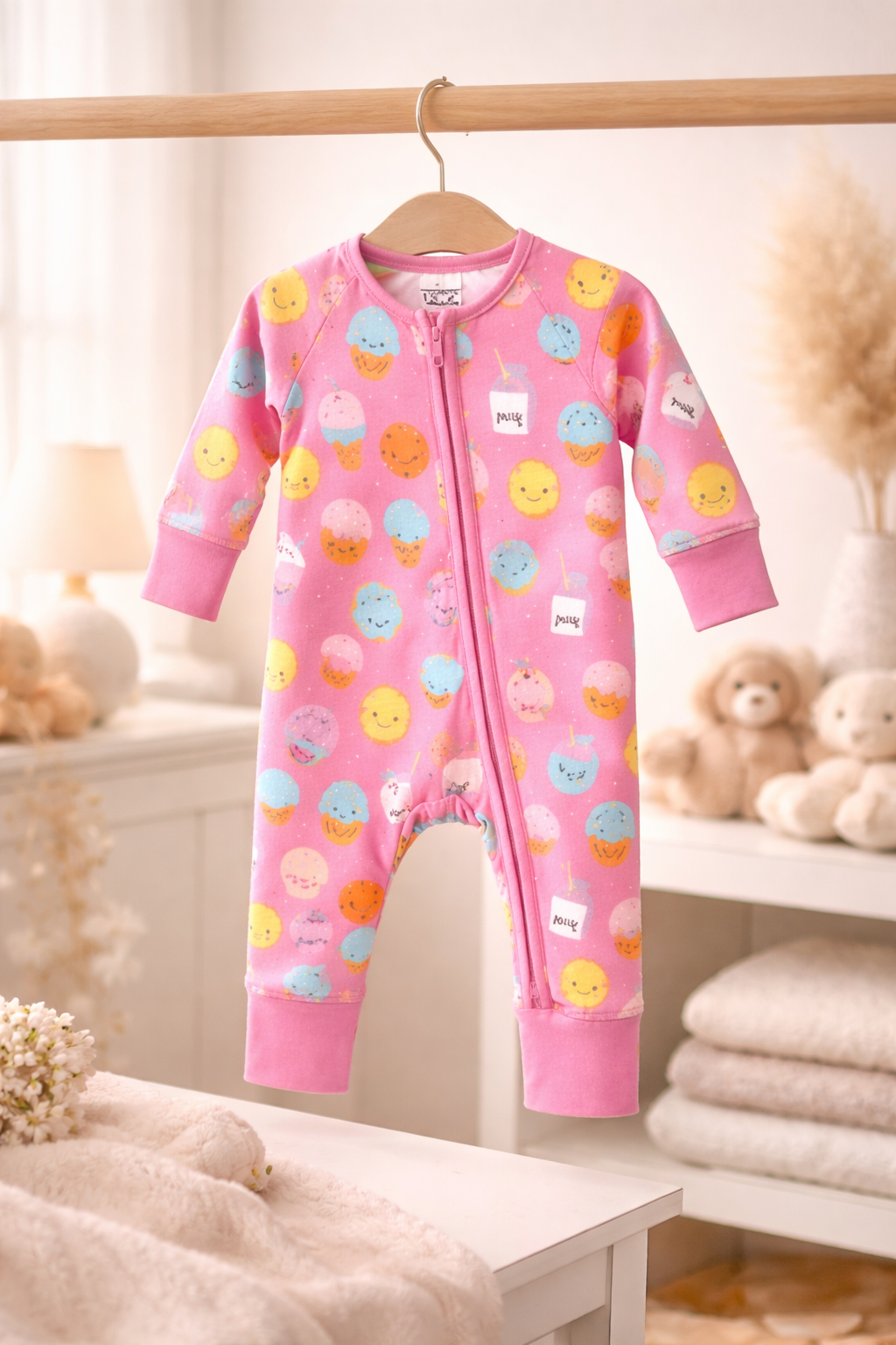 Donut Dream – Dessert Themed Pink Baby Onesie