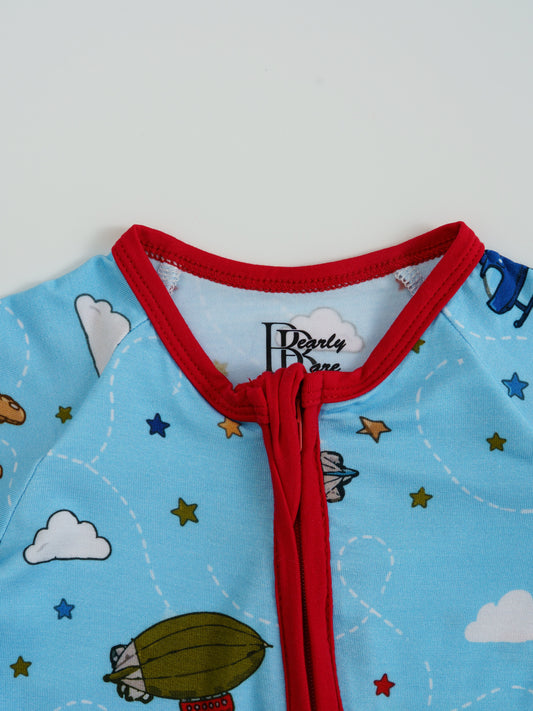 Little Aviators – Airplane Bamboo Zipper Sleeper – Without Grippers