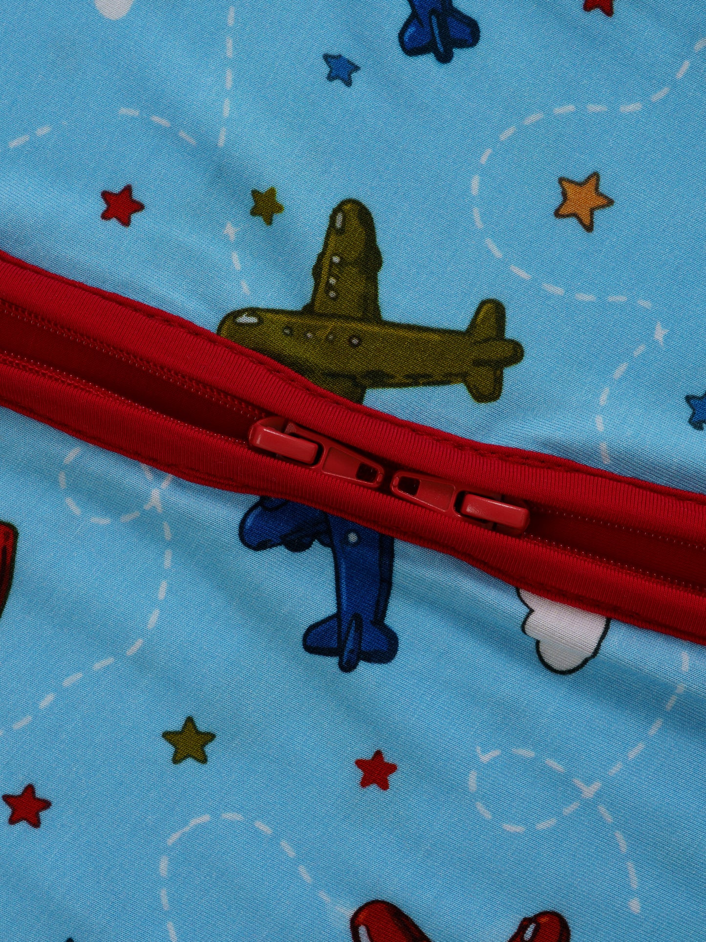 Little Aviators – Airplane Bamboo Zipper Sleeper – With Grippers