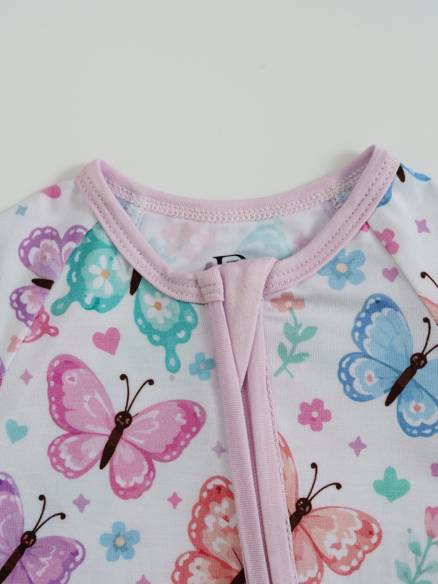 Butterfly Star – Butterfly Bamboo Zipper Sleeper – Without Grippers