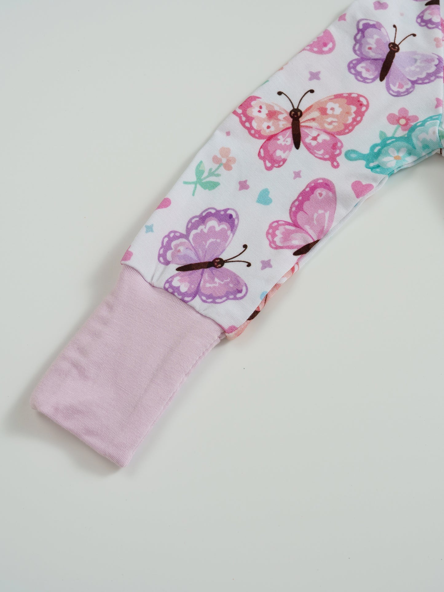 Butterfly Star – Butterfly Bamboo Zipper Sleeper – Without Grippers
