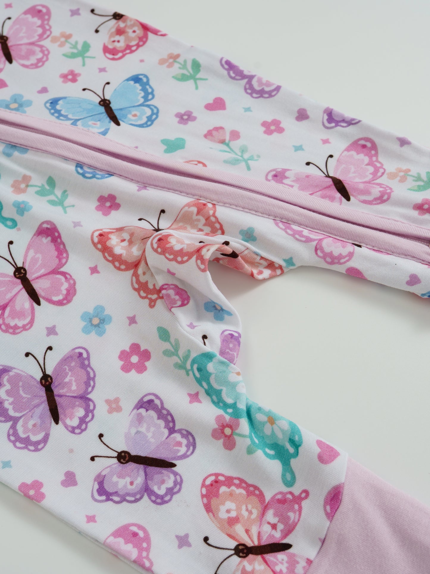Butterfly Star – Butterfly Bamboo Zipper Sleeper – Without Grippers