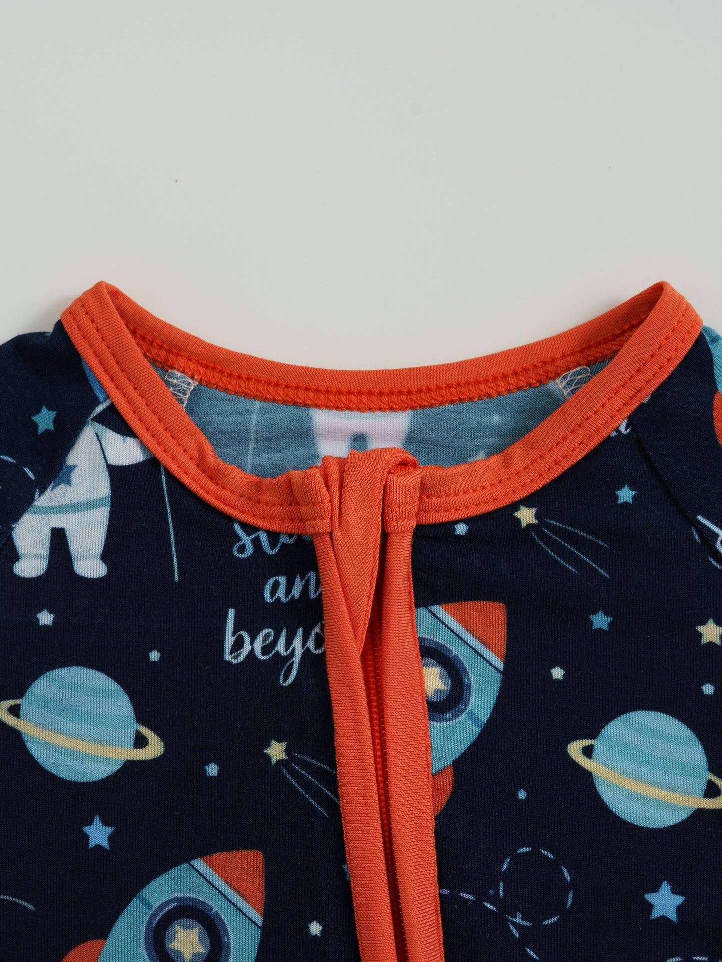 Astronaut Boy Bamboo Zipper Sleeper – With Grippers