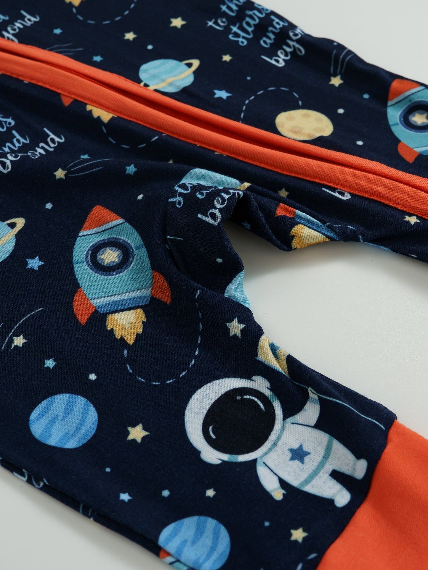 Astronaut Boy Bamboo Zipper Sleeper – With Grippers