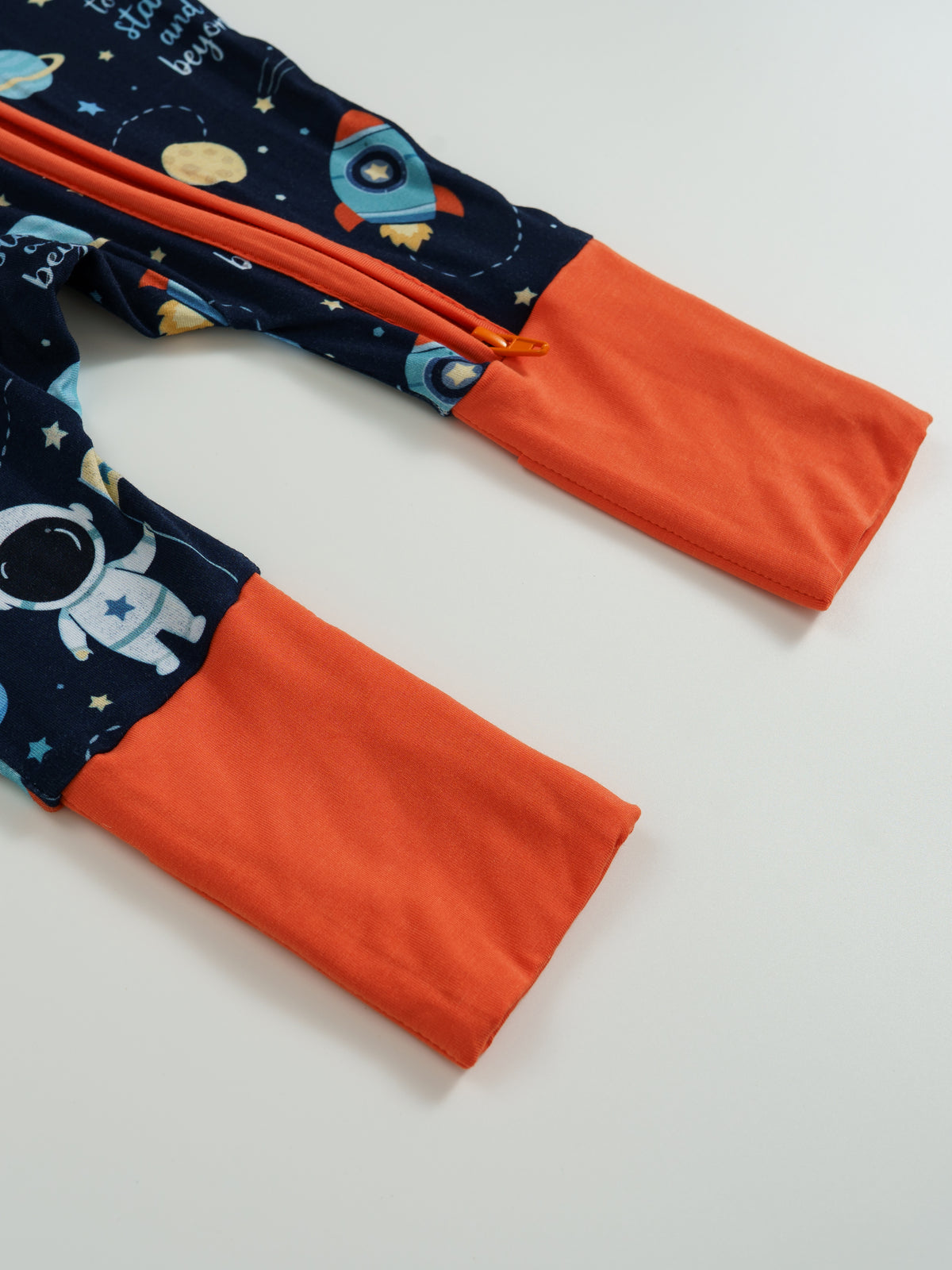 Astronaut Boy Bamboo Zipper Sleeper – Without Grippers