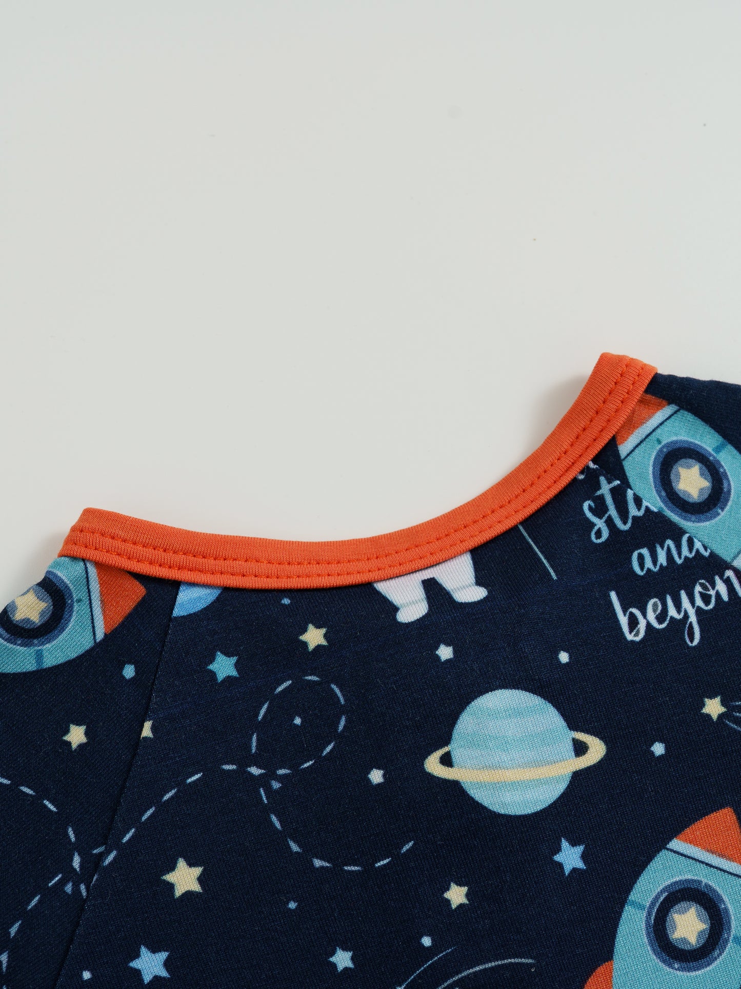 Astronaut Boy Bamboo Zipper Sleeper – With Grippers