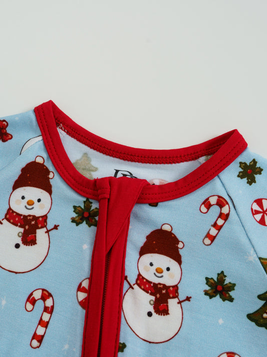 Christmas Cottage – Holiday Bamboo Zipper Sleeper – Without Grippers