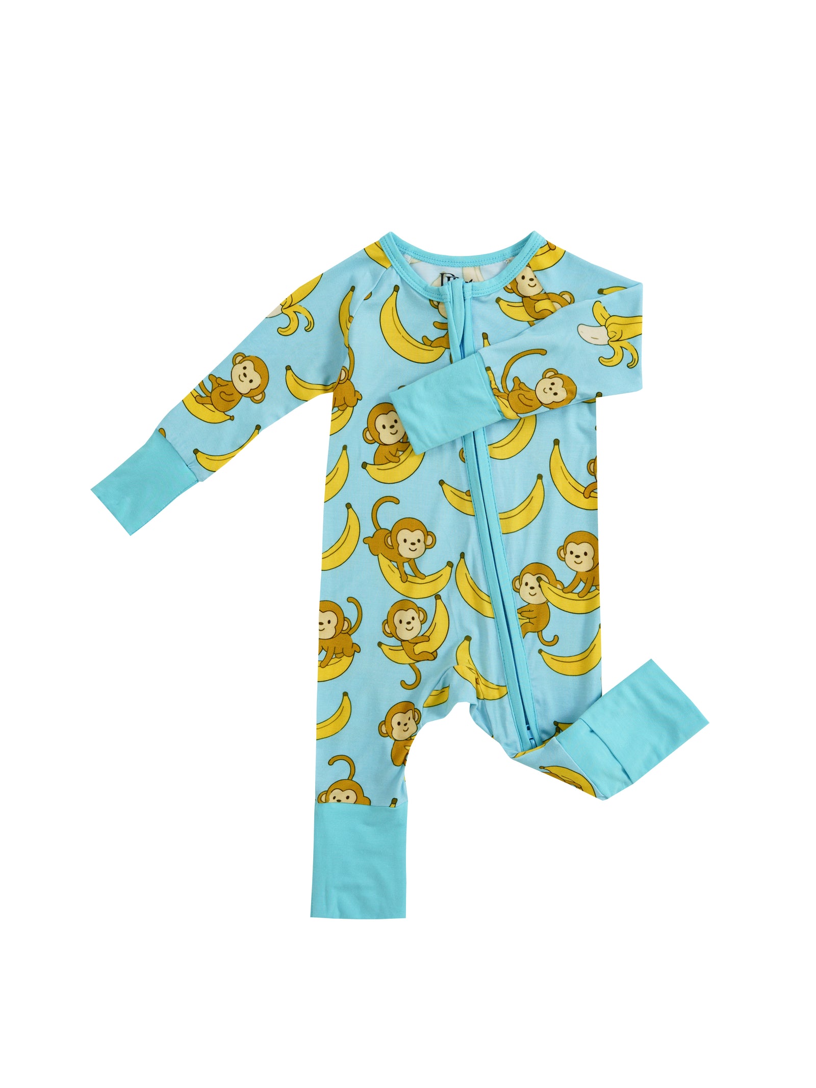 Banana Buddies – Playful Monkey Bamboo Zipper Sleeper – Without Grippers