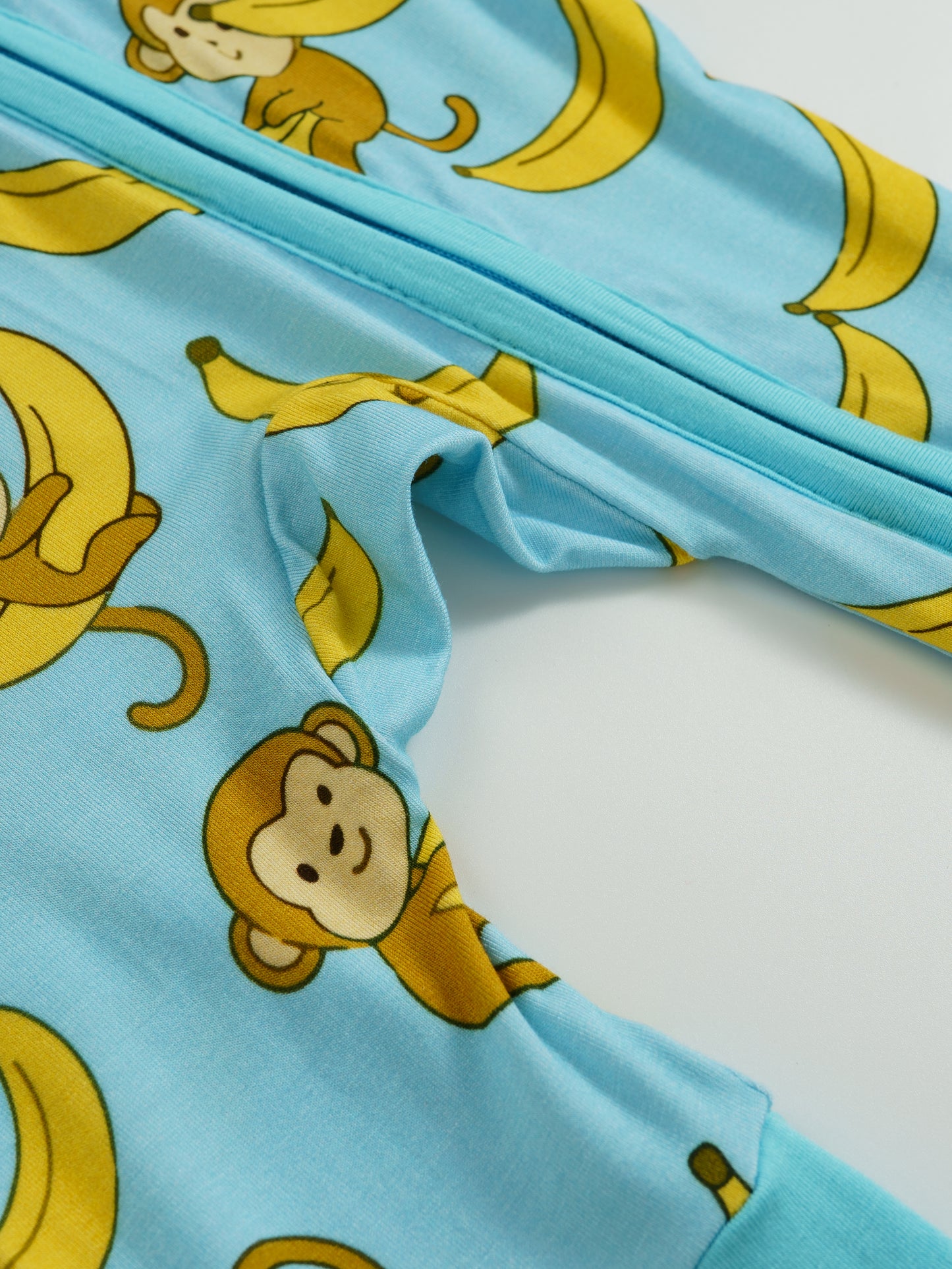 Banana Buddies – Playful Monkey Bamboo Zipper Sleeper – Without Grippers