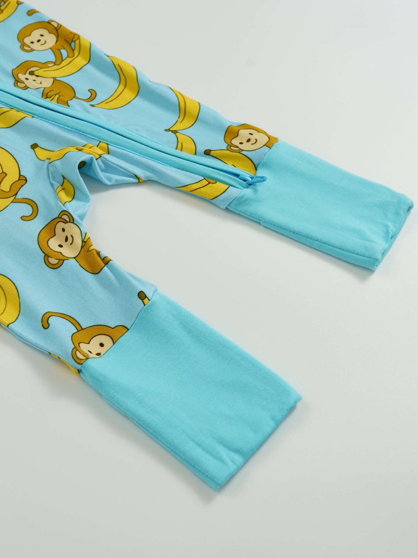 Banana Buddies – Playful Monkey Bamboo Zipper Sleeper – Without Grippers