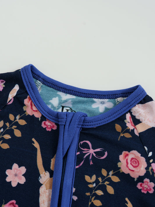 Dance Ballerina Bamboo Zipper Sleeper – Without Grippers