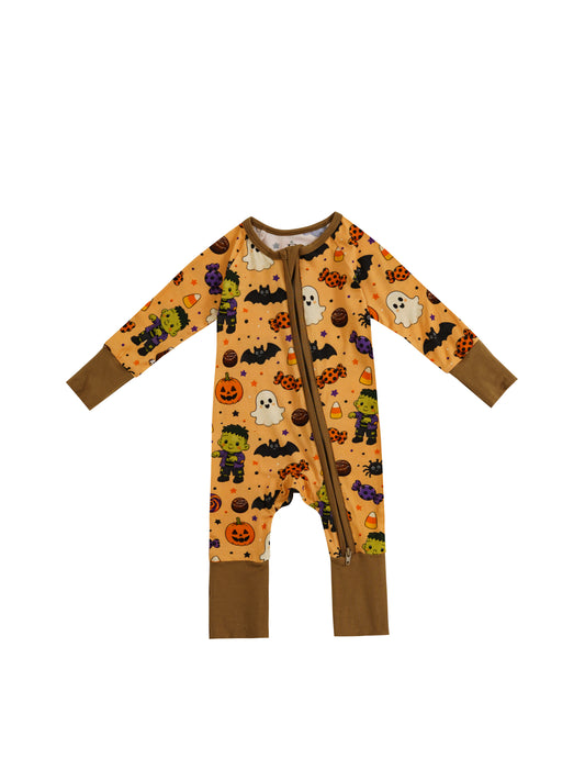 Skeleton Sweeties – Halloween Bamboo Zipper Sleeper – Without Grippers