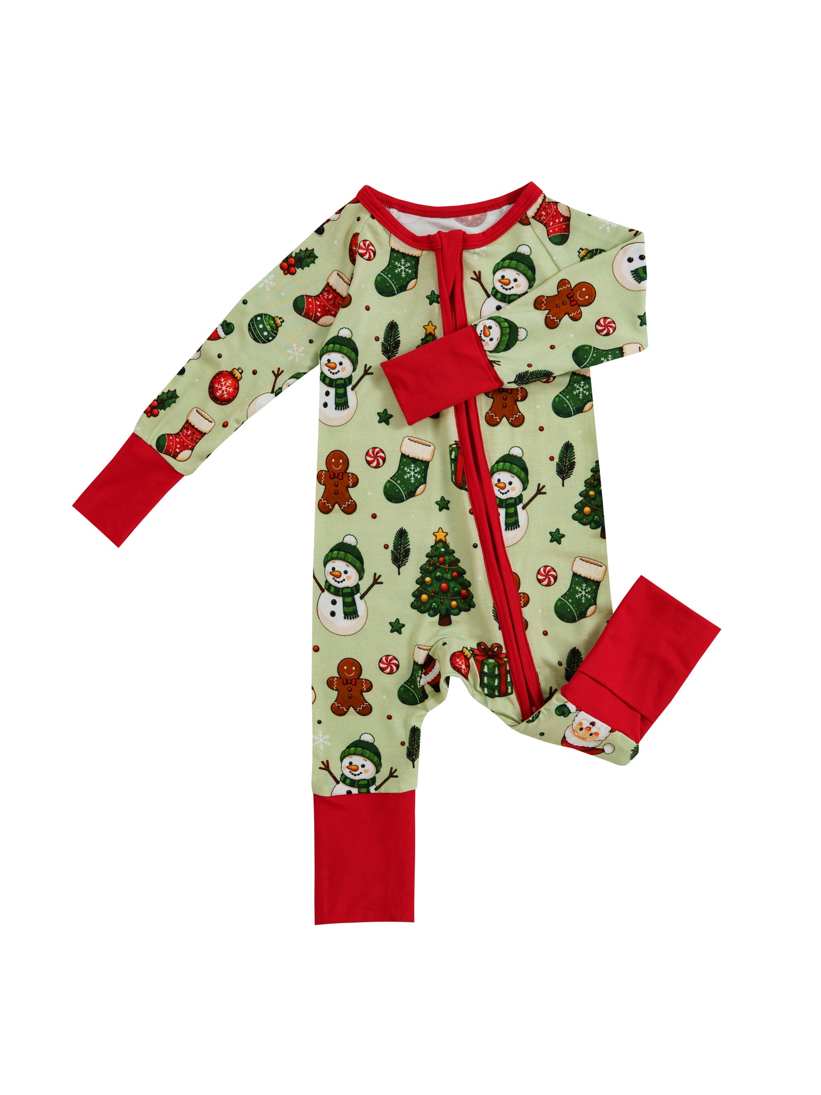 Gingerbread House – Christmas Bamboo Zipper Sleeper – Without Grippers