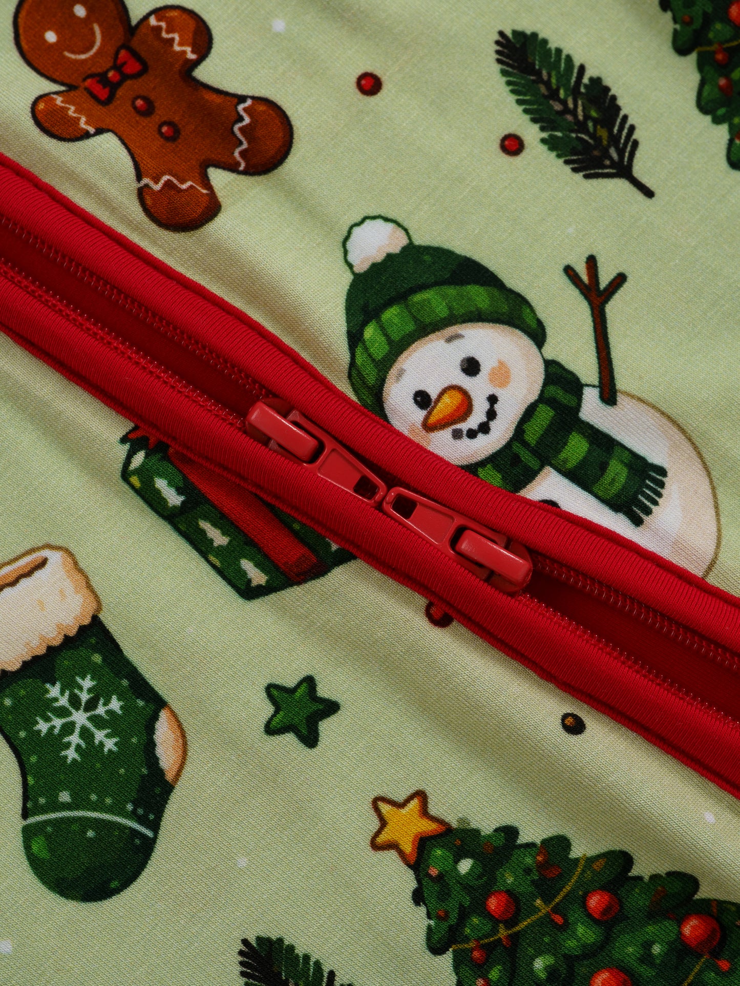 Gingerbread House – Christmas Bamboo Zipper Sleeper – Without Grippers
