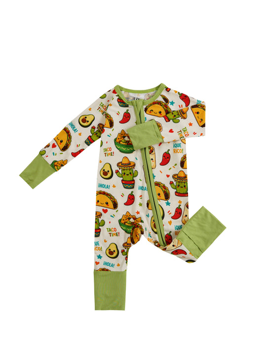Taco Time – Foodie Bamboo Zipper Sleeper – Without Grippers
