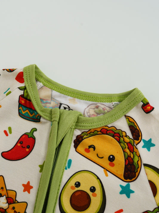 Taco Time – Foodie Bamboo Zipper Sleeper – Without Grippers