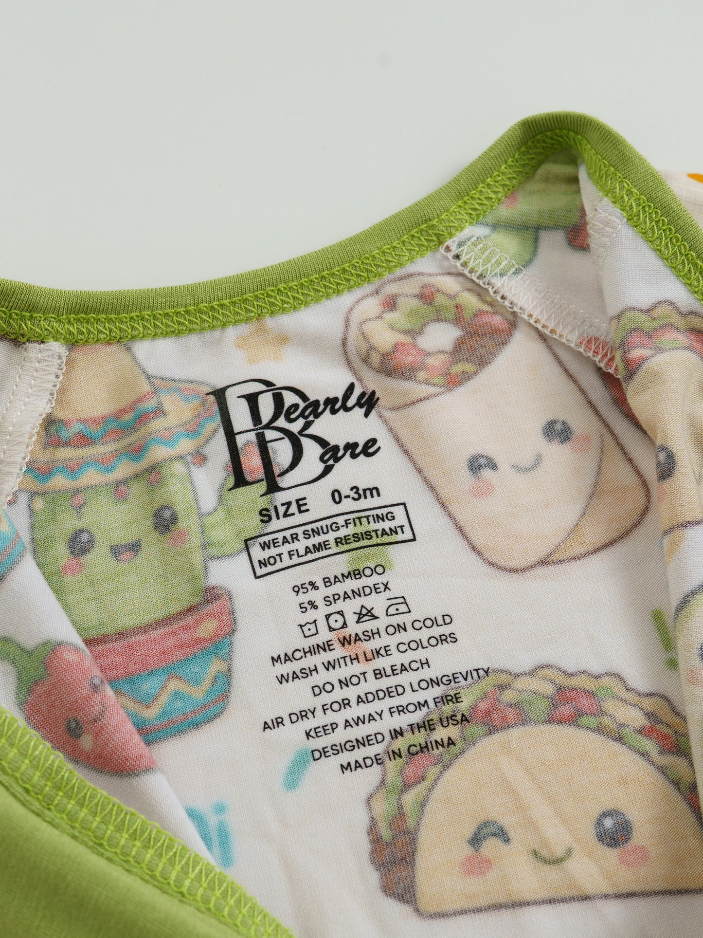 Taco Time – Foodie Bamboo Zipper Sleeper – Without Grippers