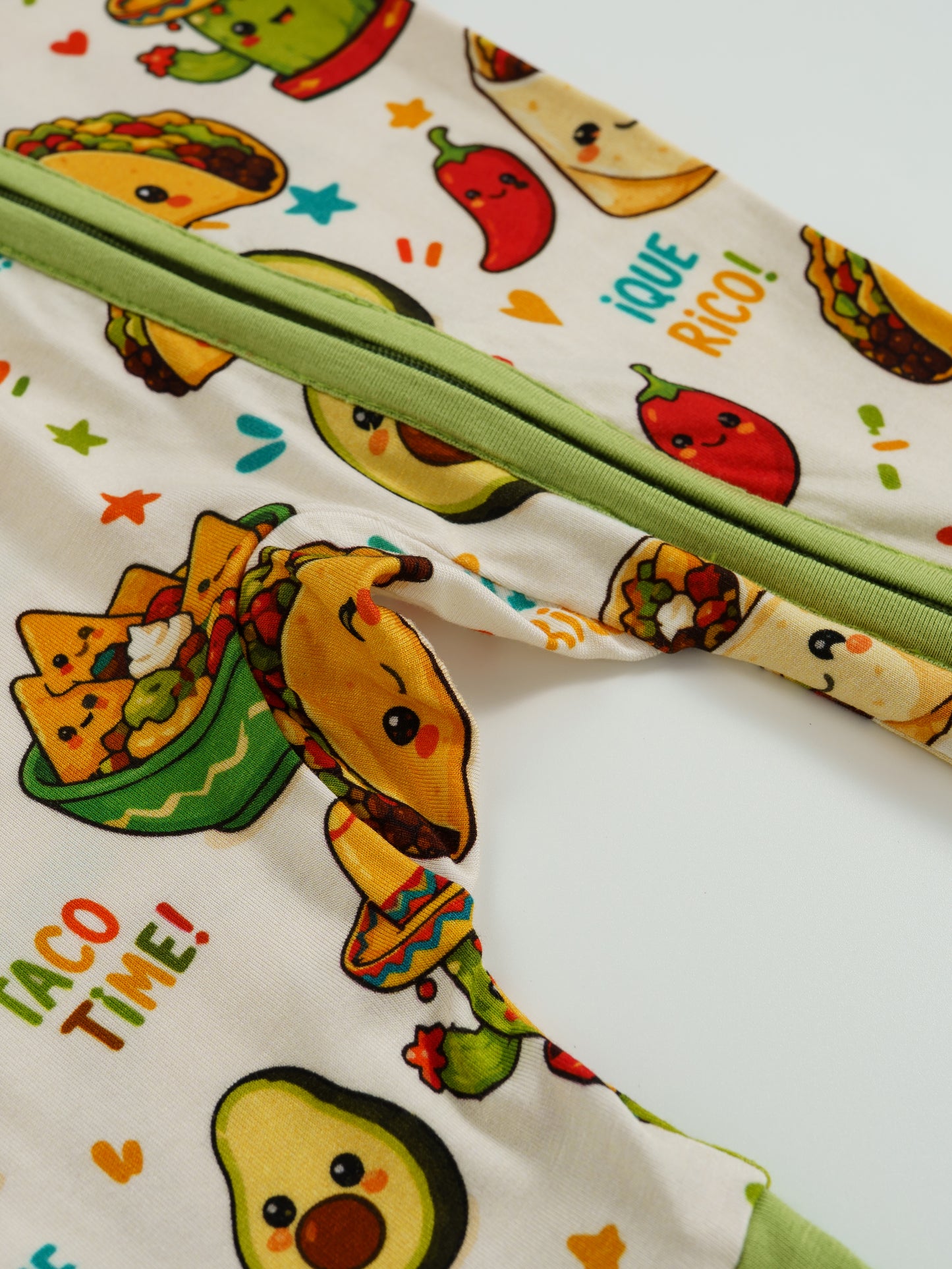 Taco Time – Foodie Bamboo Zipper Sleeper – With Grippers