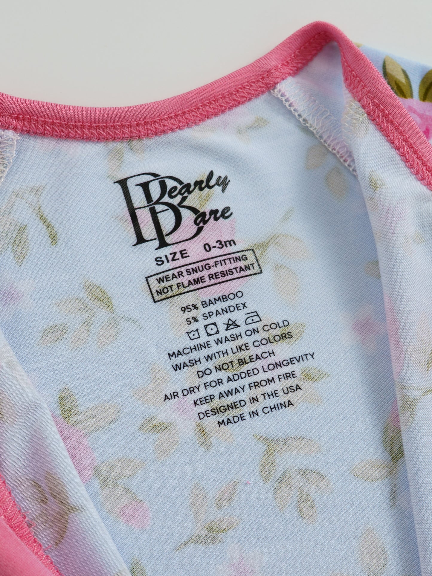 Rosie Bloom – Floral Bamboo Zipper Sleeper – Without Grippers