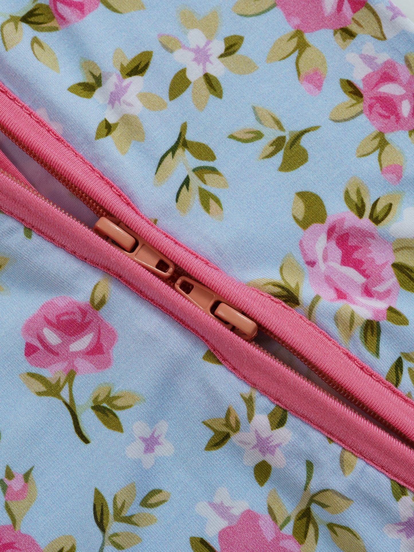 Rosie Bloom – Floral Bamboo Zipper Sleeper – Without Grippers