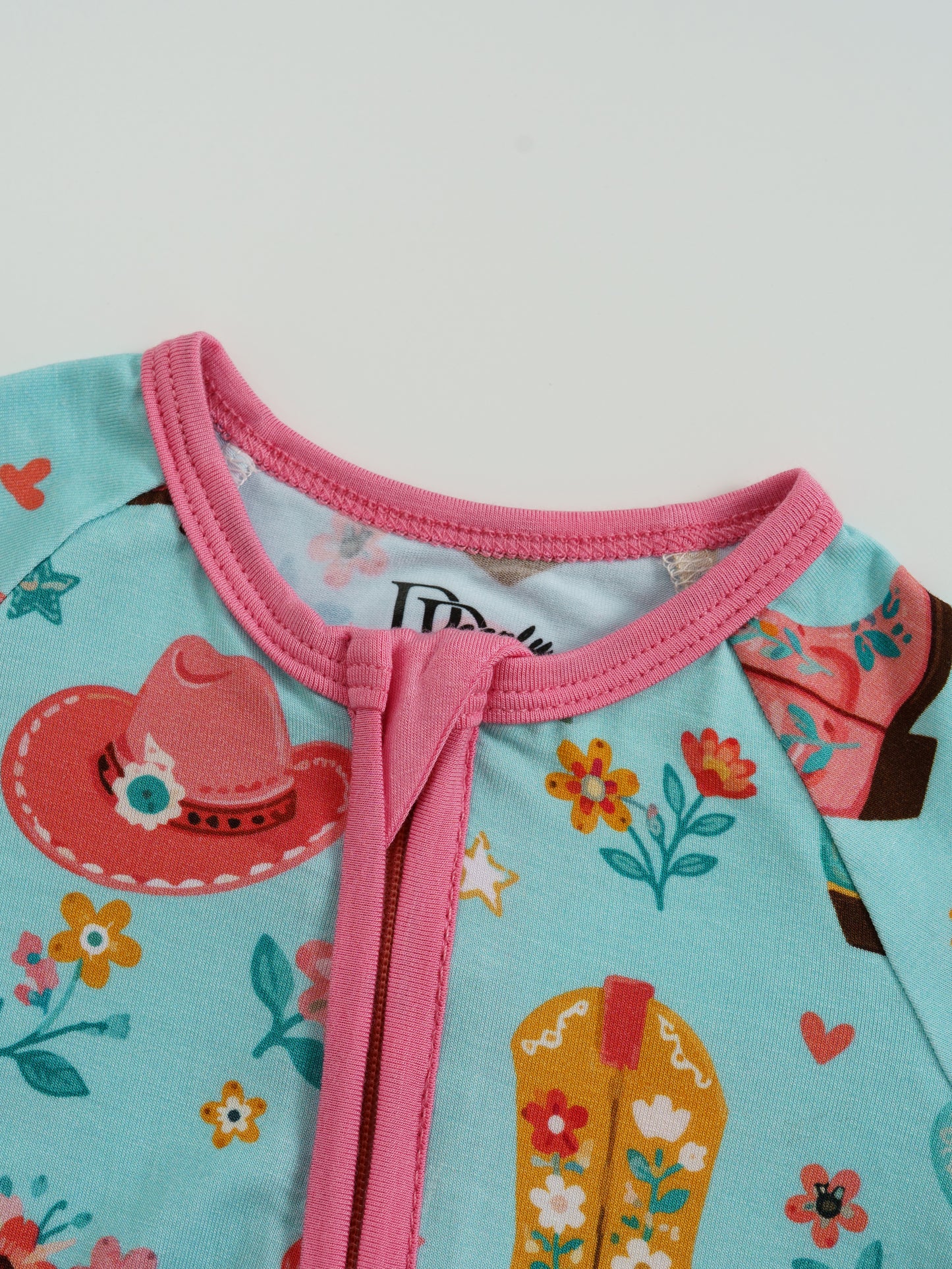 Cowgirl Cutie – Western Bamboo Zipper Sleeper – With Grippers