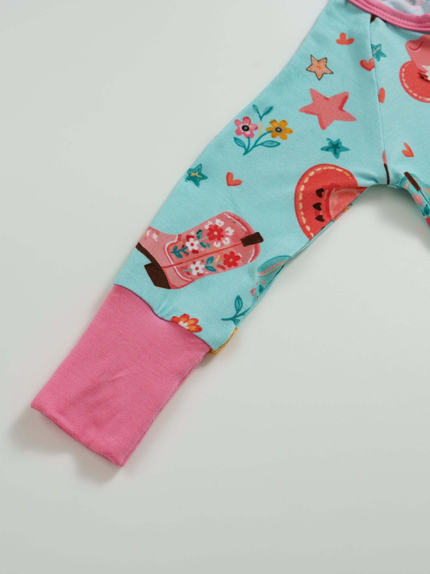 Cowgirl Cutie – Western Bamboo Zipper Sleeper – With Grippers