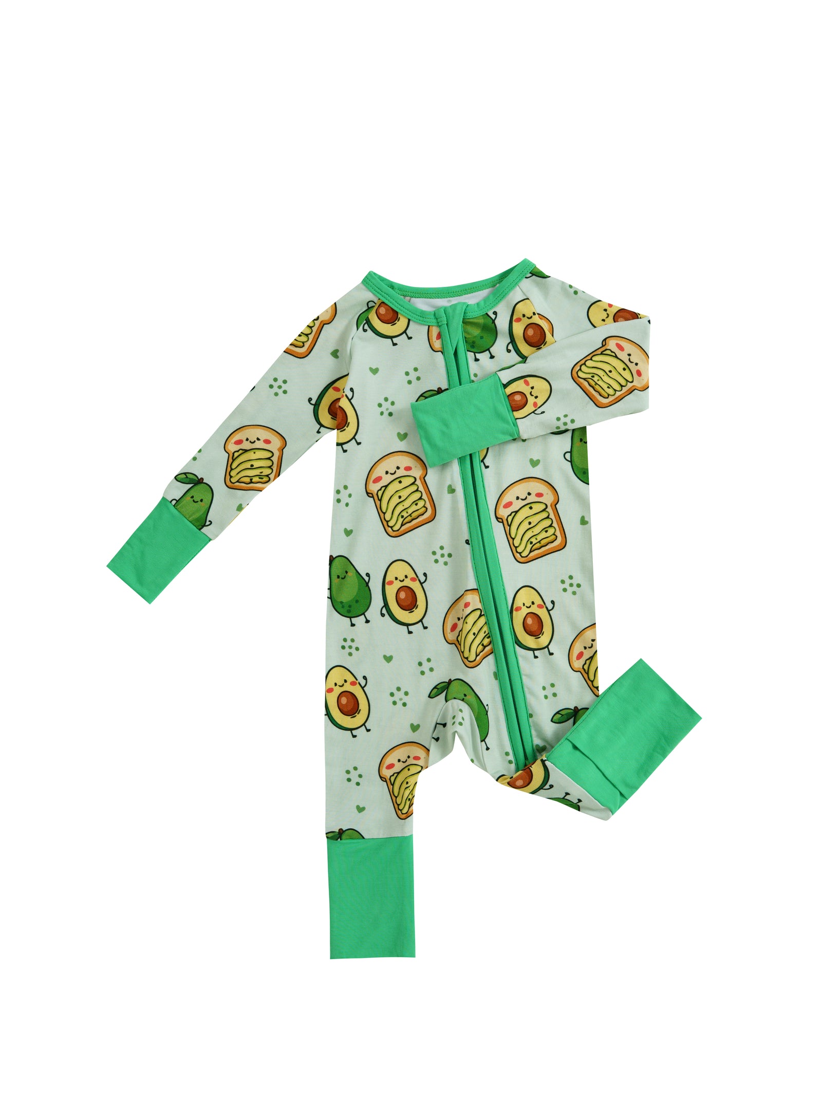 Avacado Toasties – Avocado Bamboo Zipper Sleeper – Without Grippers