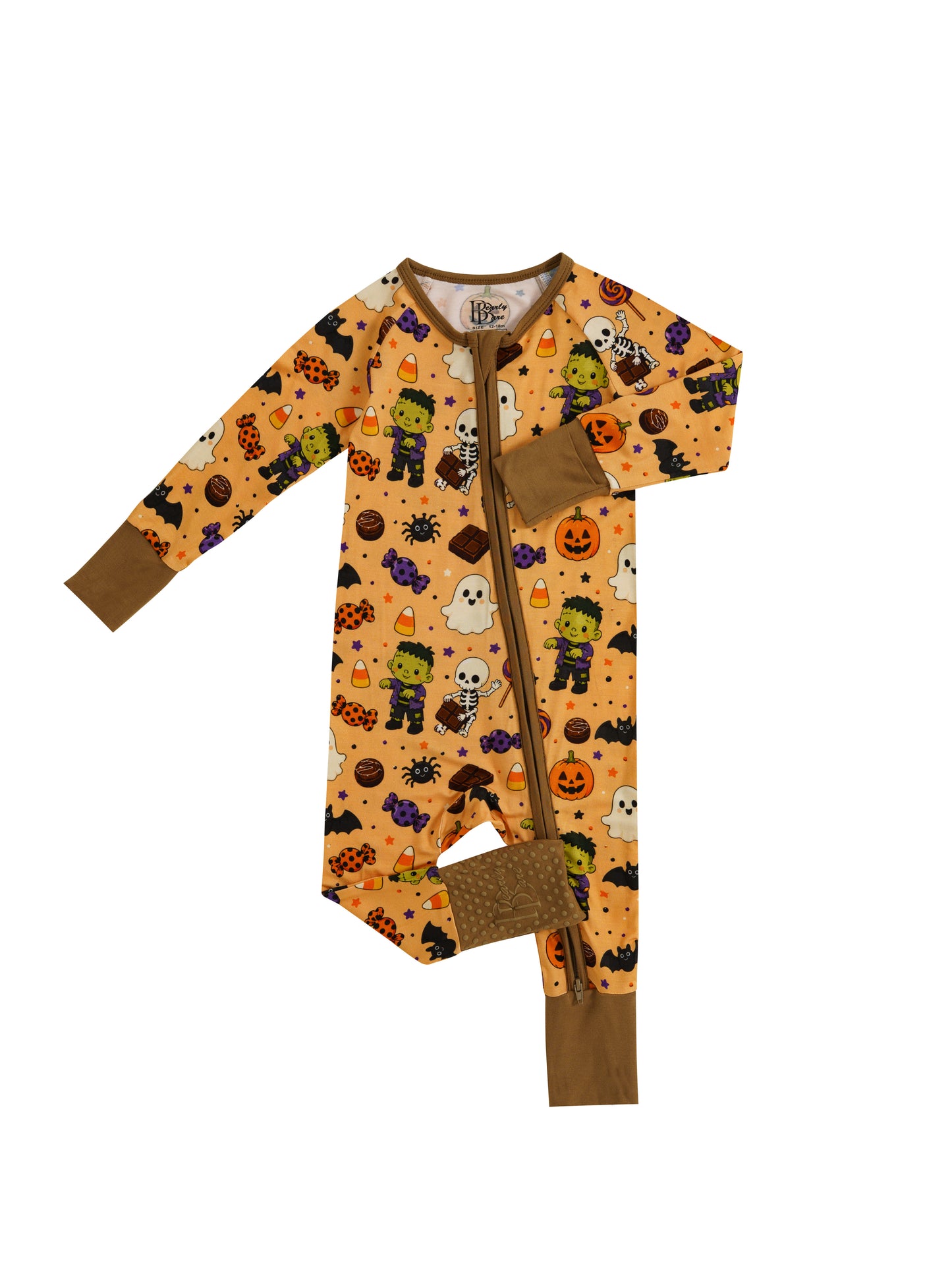 Skeleton Sweeties – Halloween Bamboo Zipper Sleeper – With Grippers