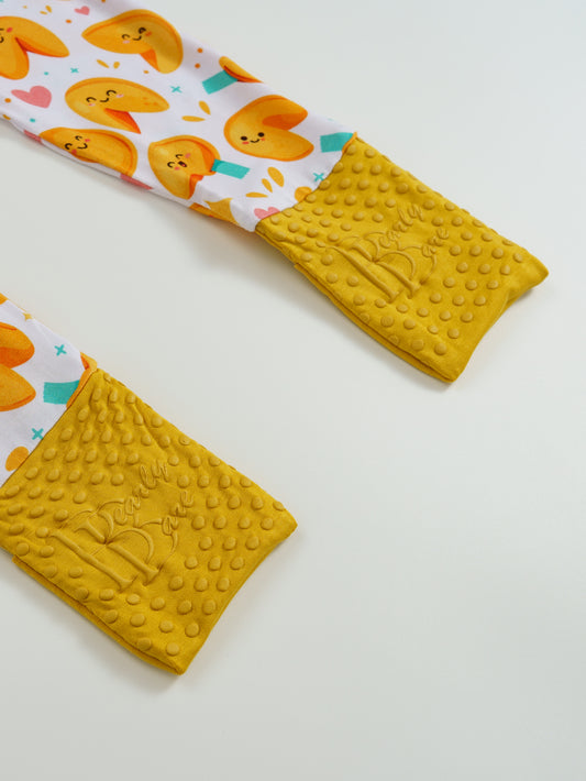 Fortune Cookies – Sweet Treat Bamboo Zipper Sleeper – With Grippers