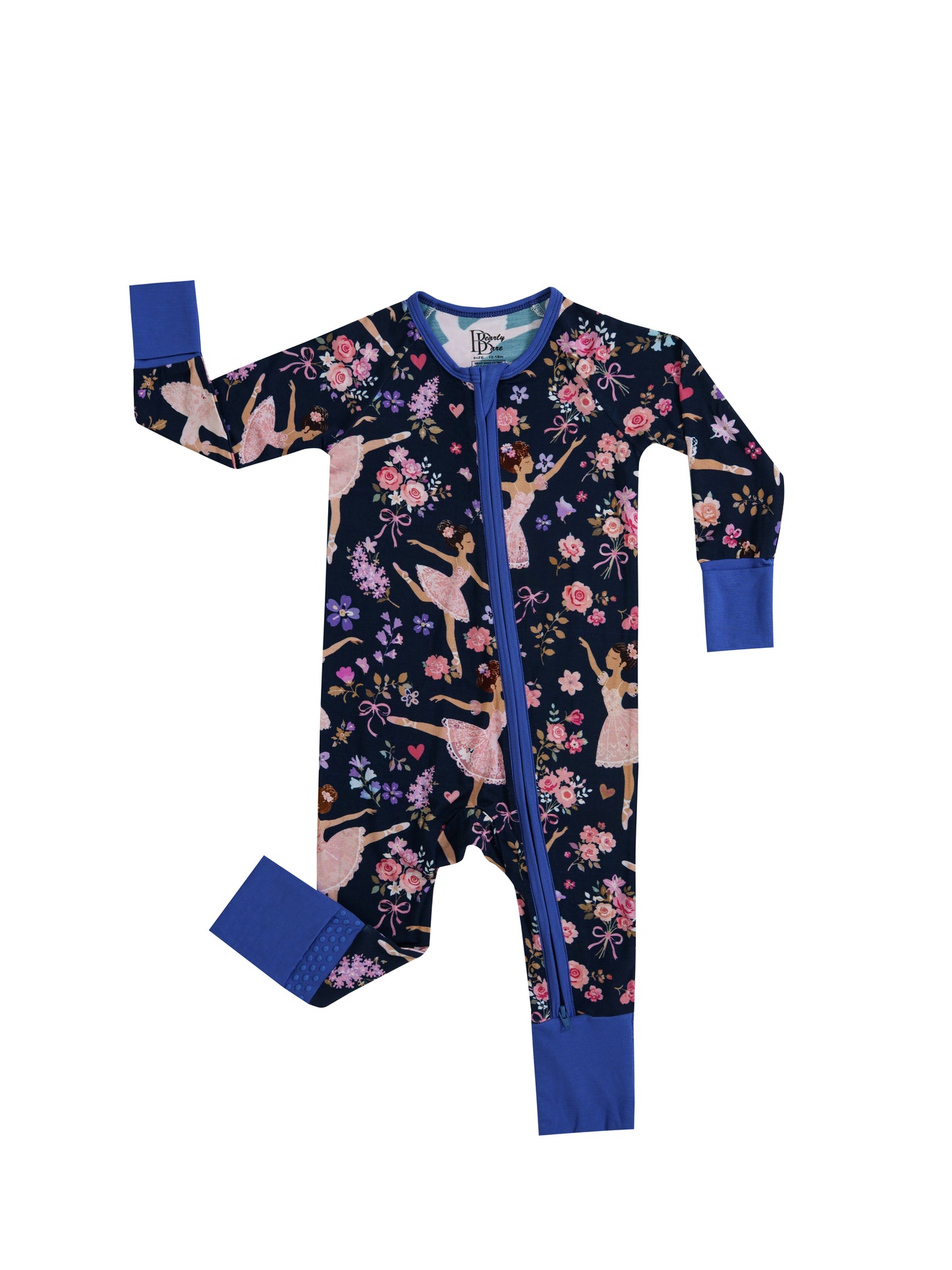 Midnight Ballerina Bamboo Zipper Sleeper – With Grippers