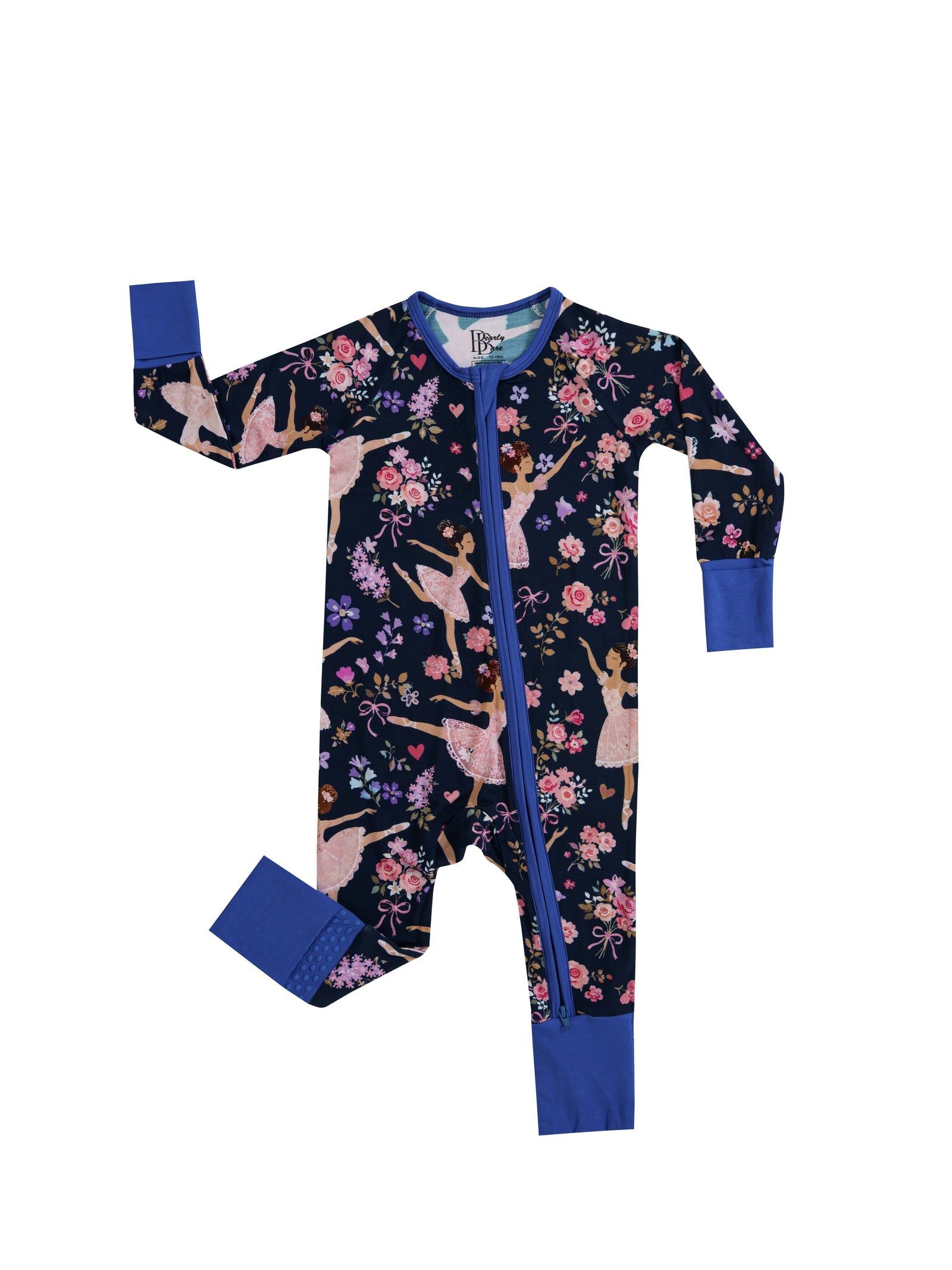 Dance Ballerina Bamboo Zipper Sleeper – With Grippers