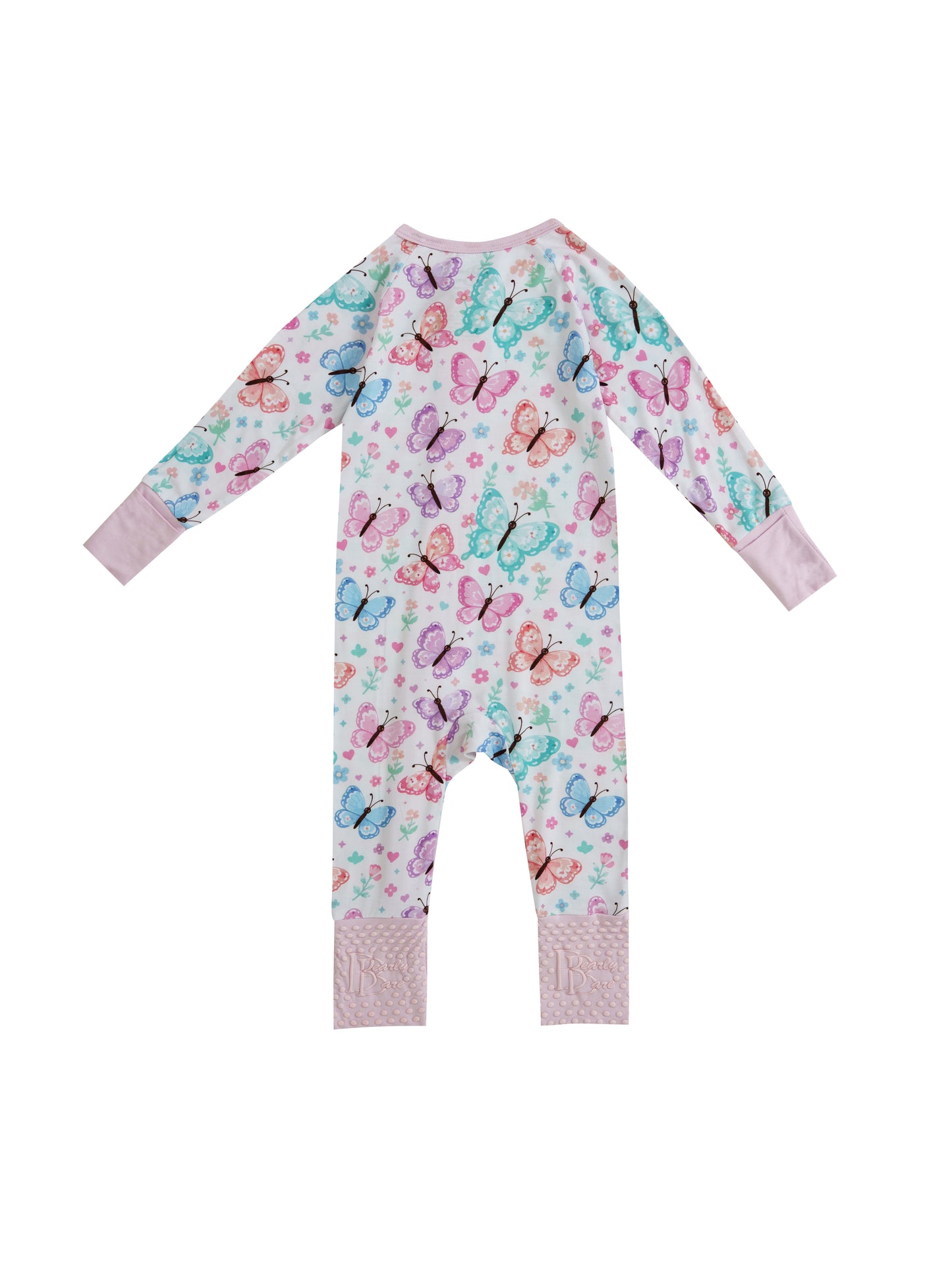 Butterfly Star – Butterfly Bamboo Zipper Sleeper – With Grippers