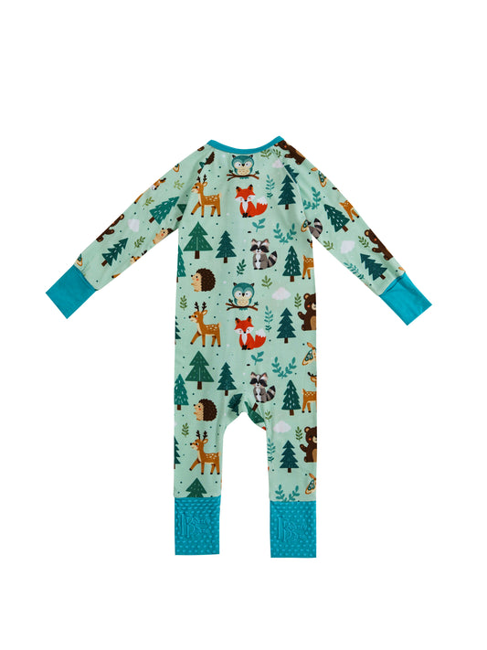 Bear Hugs – Forest Friends Bamboo Zipper Sleeper – With Grippers