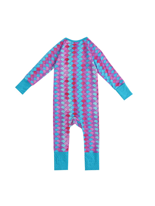 Mermaid Magic – Mermaid Bamboo Zipper Sleeper – With Grippers