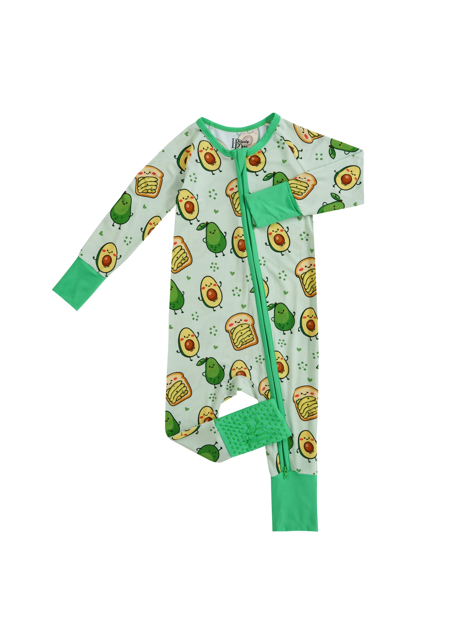 Avacado Toasties – Avocado Bamboo Zipper Sleeper – With Grippers