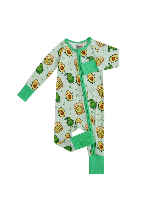 Avacado Toasties – Avocado Bamboo Zipper Sleeper – With Grippers