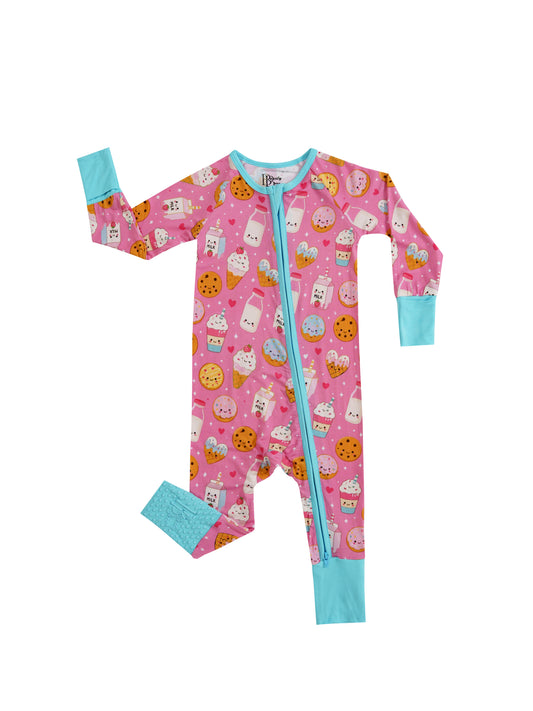 Donut Dreams – Sweet Treat Bamboo Zipper Sleeper – With Grippers
