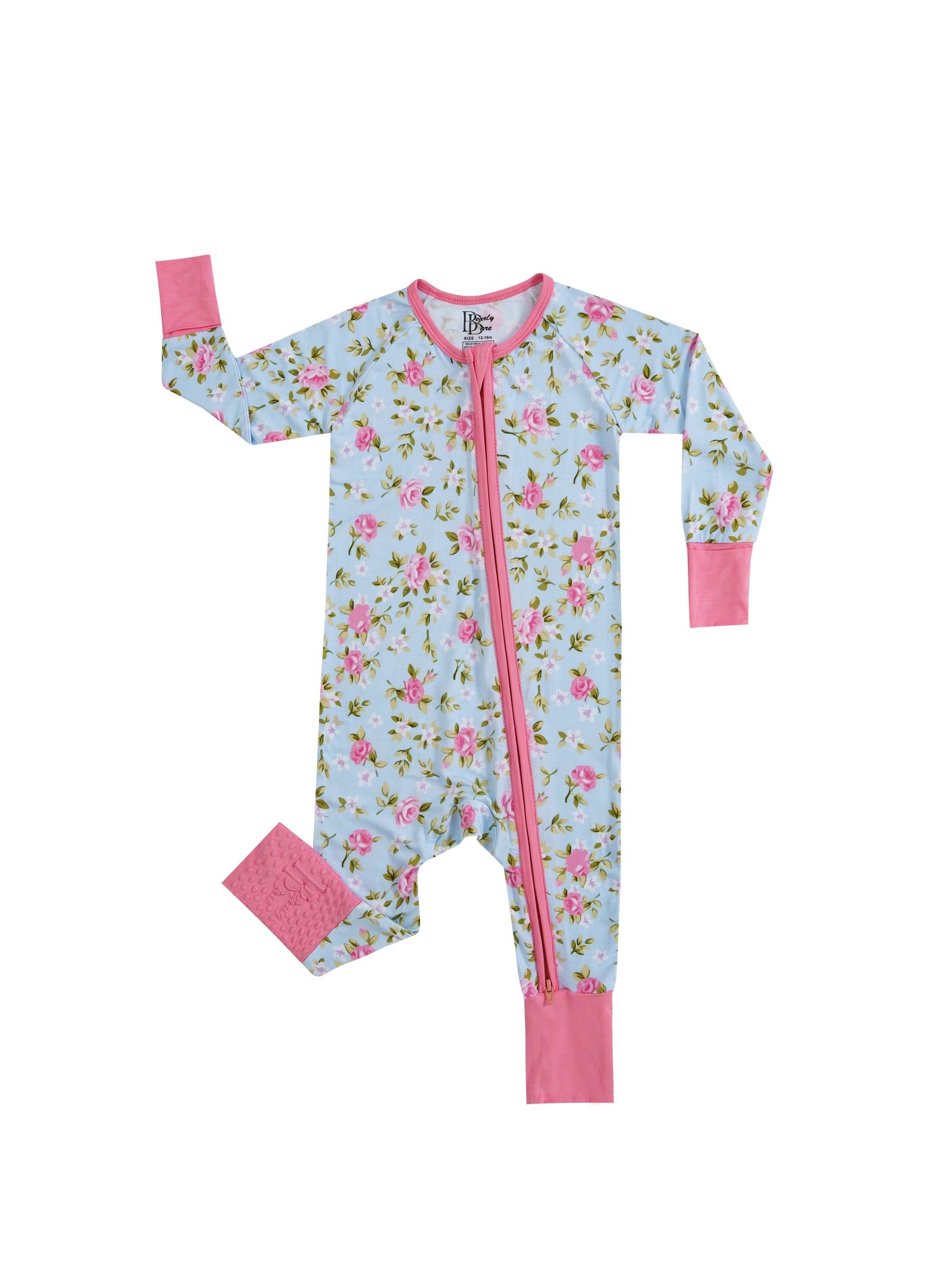 Rosie Bloom – Floral Bamboo Zipper Sleeper – With Grippers