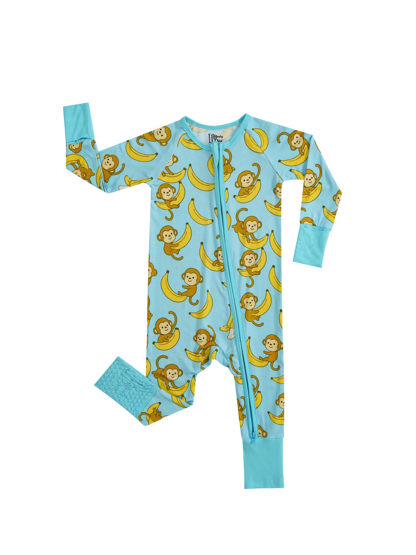 Banana Buddies – Playful Monkey Bamboo Zipper Sleeper – With Grippers