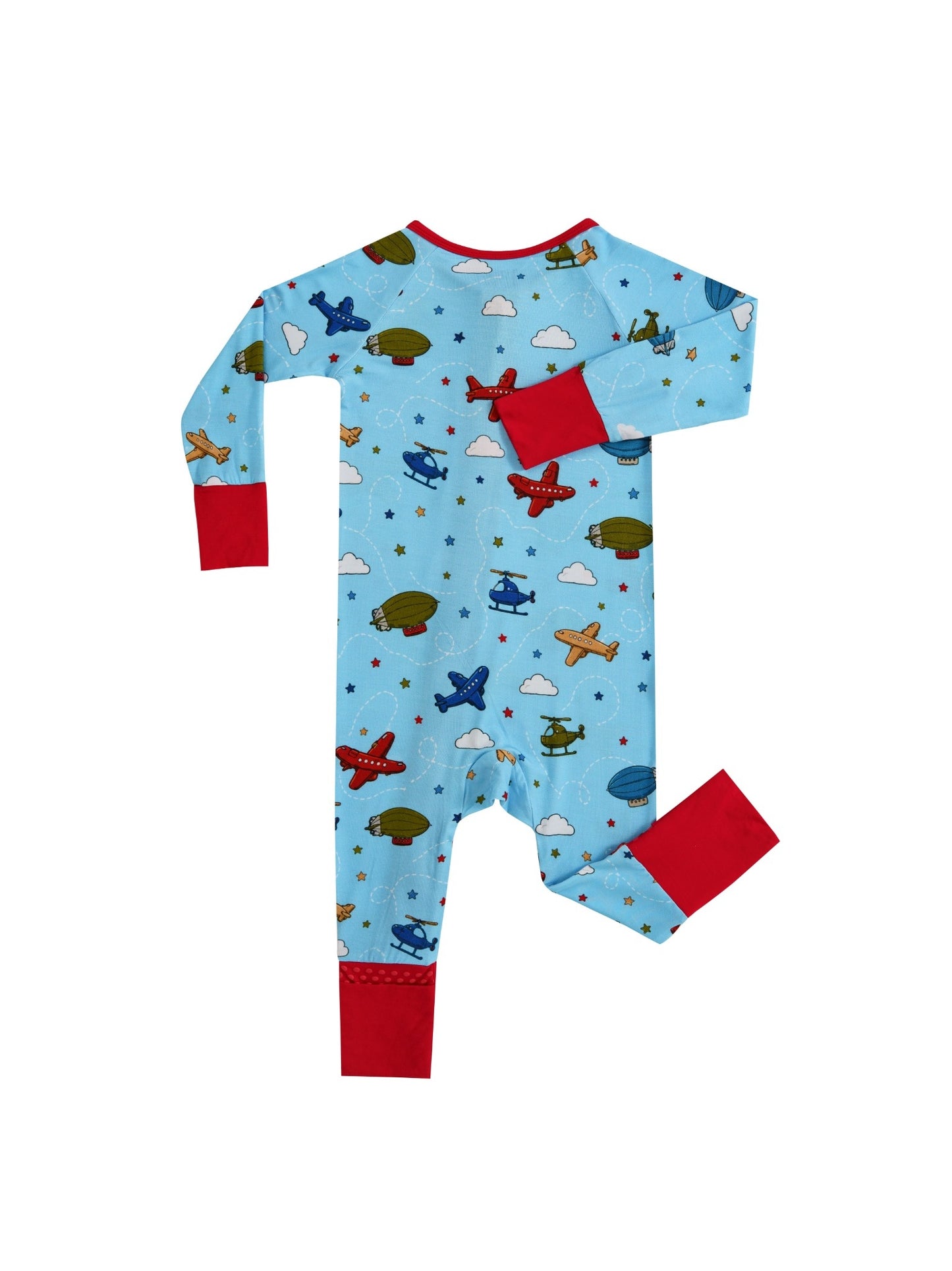 Little Aviators – Airplane Bamboo Zipper Sleeper – With Grippers