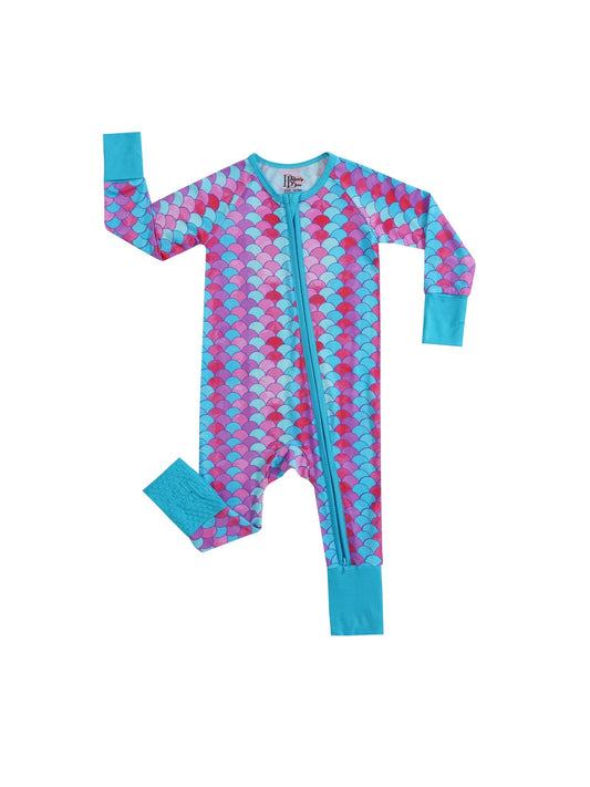 Mermaid Magic – Mermaid Bamboo Zipper Sleeper – With Grippers