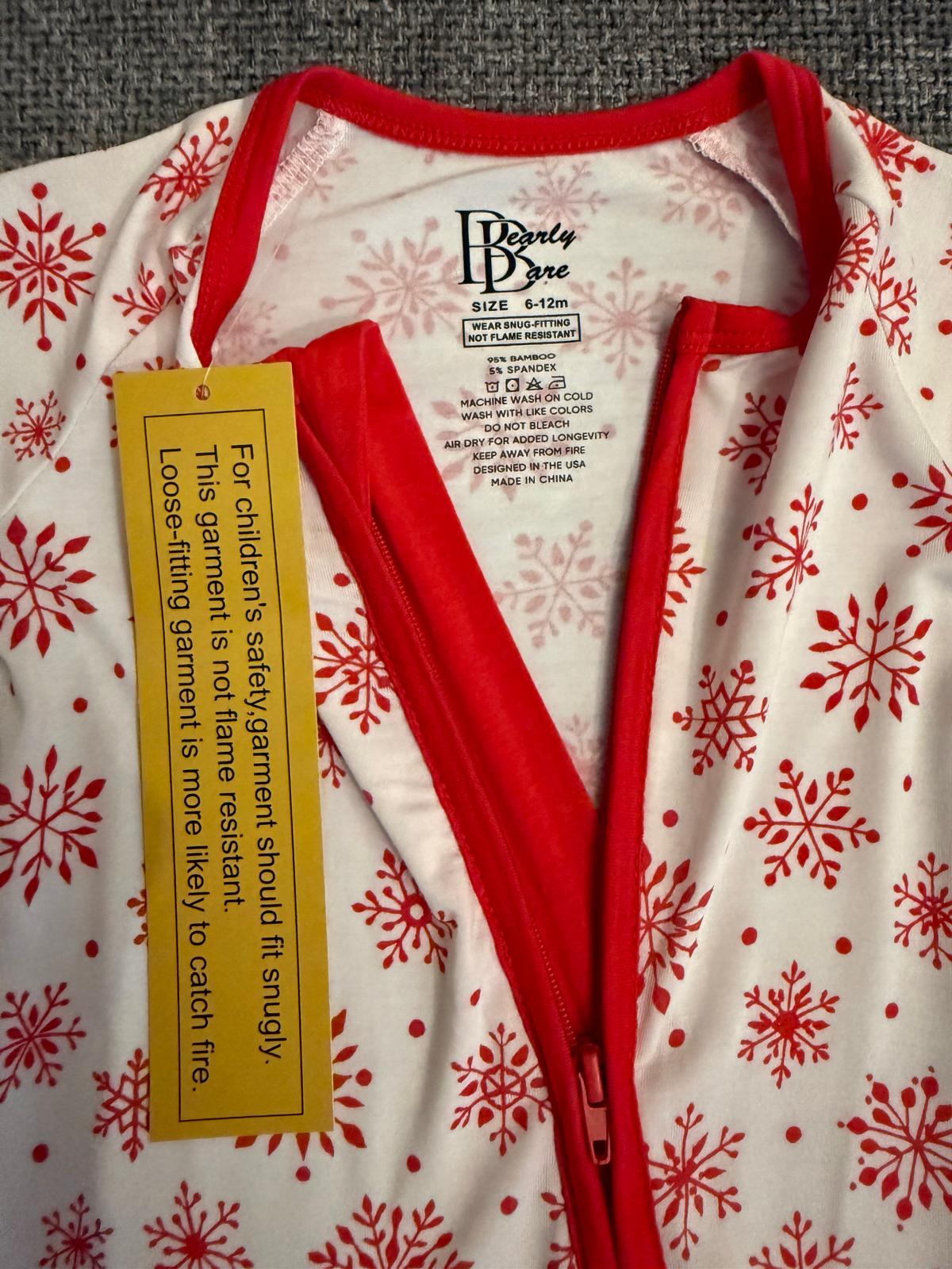 Snowflake Sparkle – Festive Baby Pajama Onesie